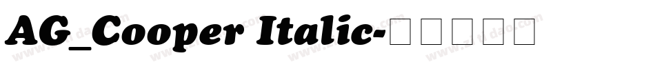 AG_Cooper Italic字体转换